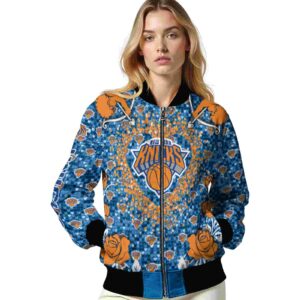 customized new york knicks heart explosion blue jacket latest model