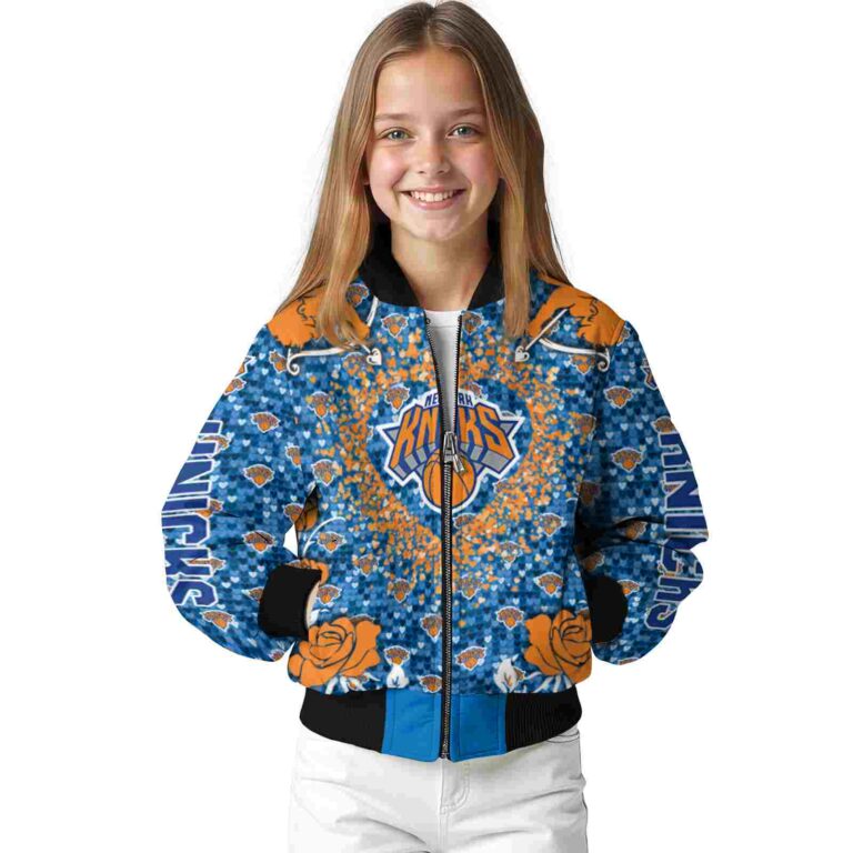 customized new york knicks heart explosion blue jacket top rated
