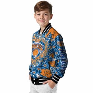 customized new york knicks heart explosion blue jacket trendy