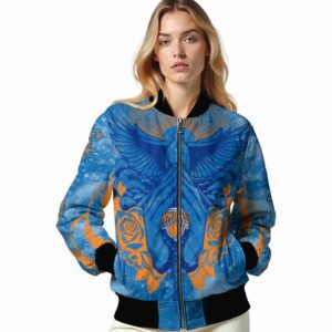 customized new york knicks praying hands blue jacket latest model
