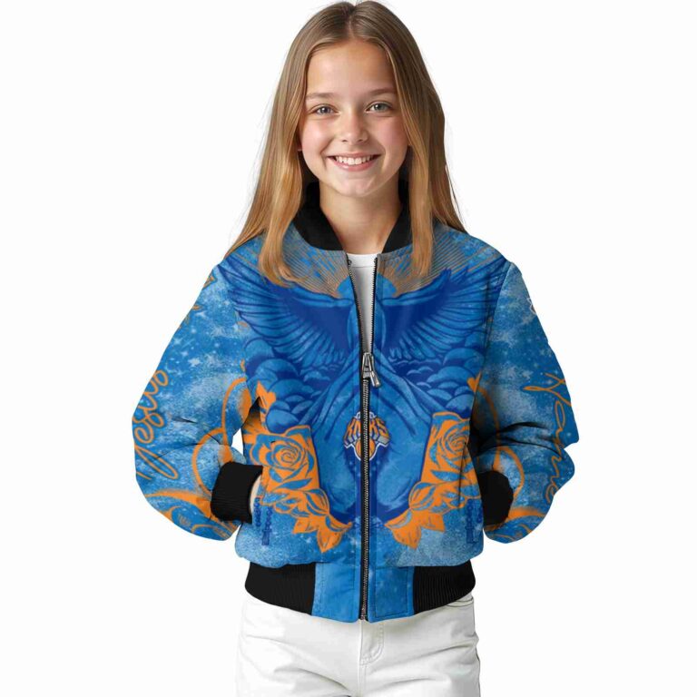 customized new york knicks praying hands blue jacket top rated