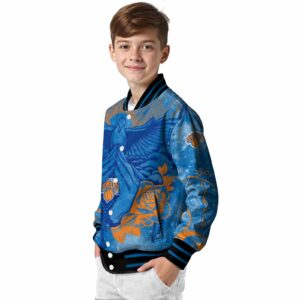 customized new york knicks praying hands blue jacket trendy