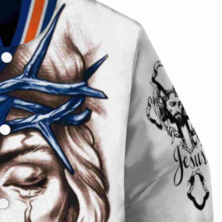 customized new york mets jesus tears blue white jacket premium grade