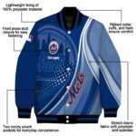 customized new york mets wave patterns blue jacket best selling