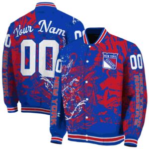 customized new york rangers fishing art blue jacket fashion forward