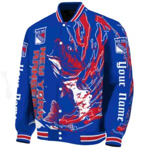 customized new york rangers fishing passion blue white jacket best selling