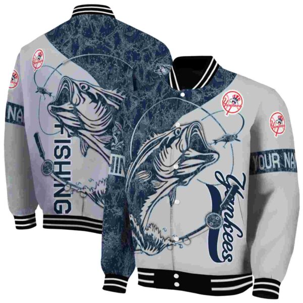 customized new york yankees fishing rod gray jacket fashion forward