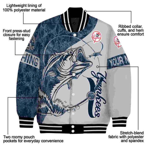 customized new york yankees fishing rod gray jacket new arrival