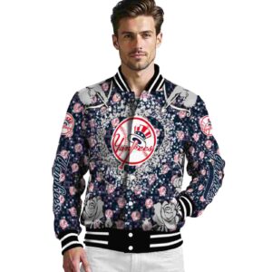 customized new york yankees heart explosion navy jacket high quality