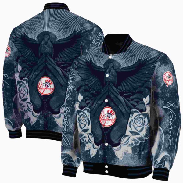 customized new york yankees praying hands navy jacket fashion forward