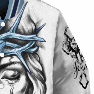 customized north carolina tar heels jesus tears light blue white jacket premium grade