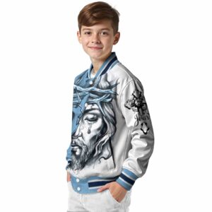 customized north carolina tar heels jesus tears light blue white jacket trendy