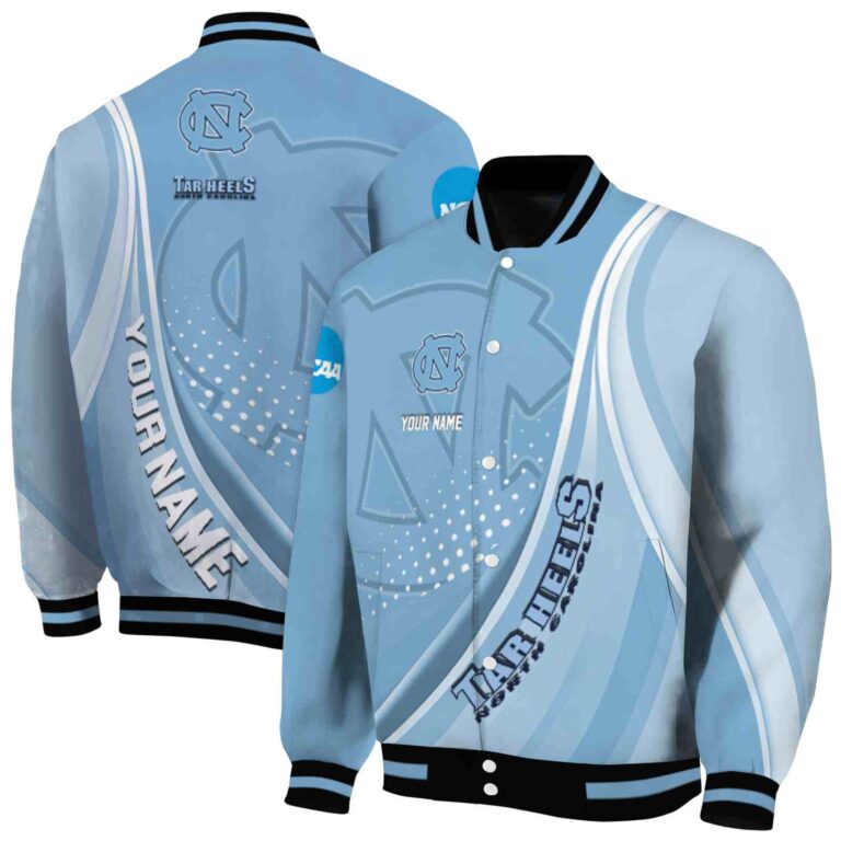 customized north carolina tar heels wave patterns light blue jacket fashion forward