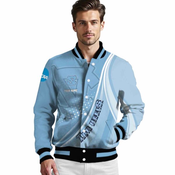 customized north carolina tar heels wave patterns light blue jacket high quality