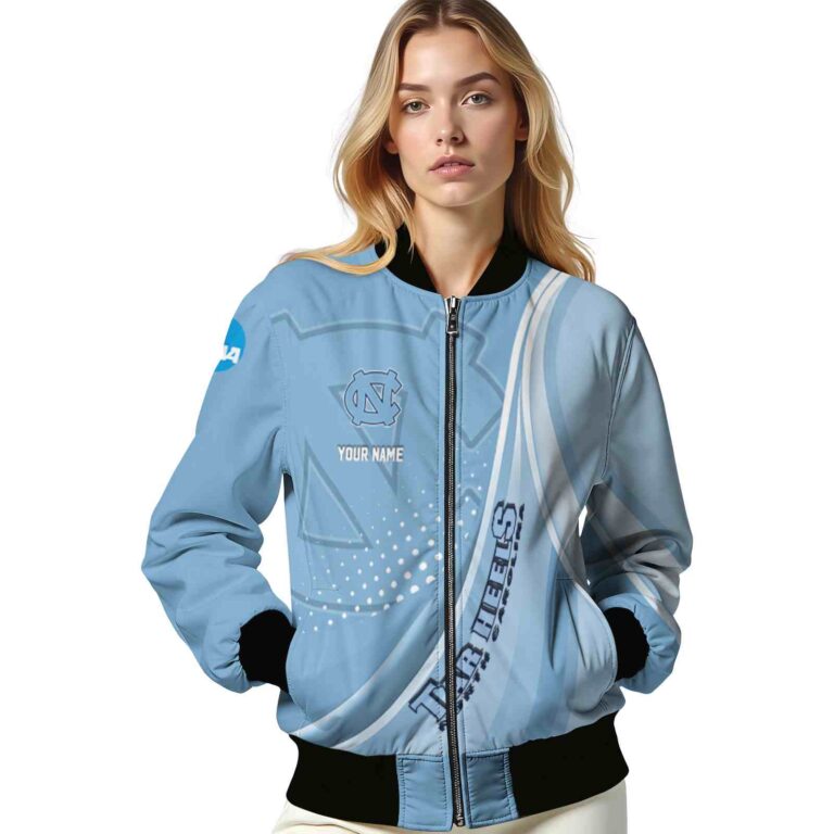 customized north carolina tar heels wave patterns light blue jacket latest model