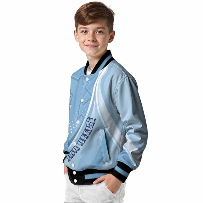 customized north carolina tar heels wave patterns light blue jacket trendy