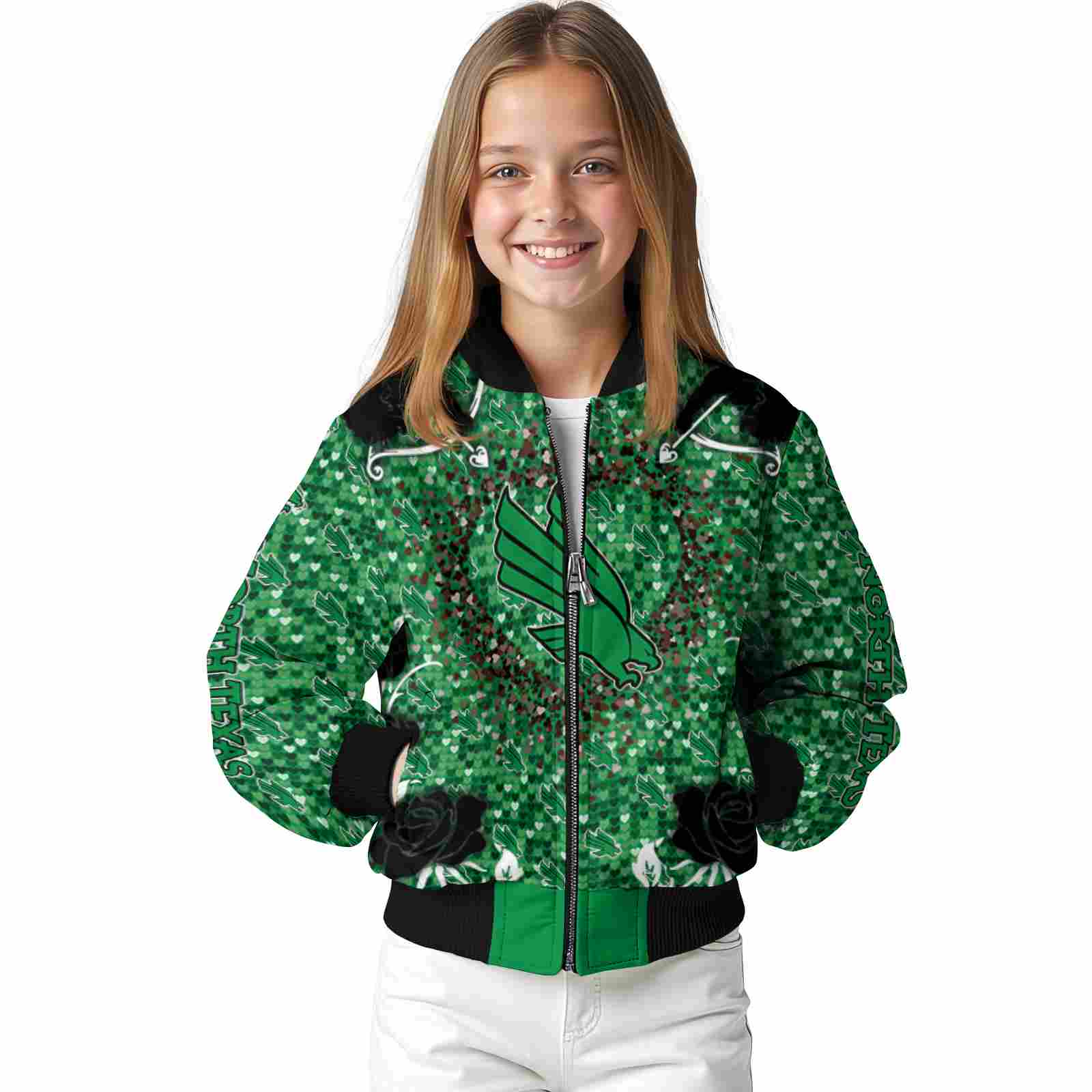 customized north texas mean green heart explosion green jacket top rated customized north texas mean green heart explosion green jacket top rated