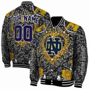 customized notre dame fighting irish heart explosion navy jacket fashion forward