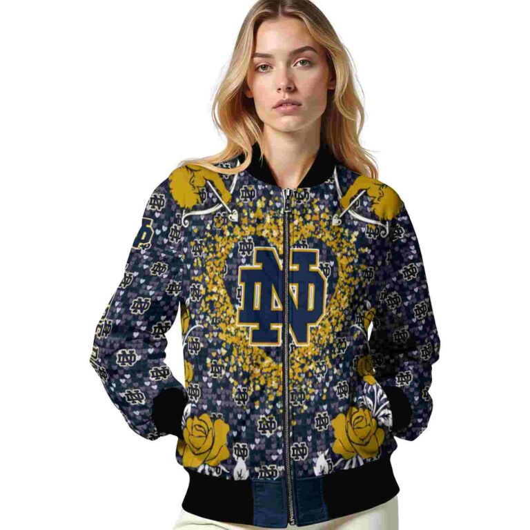customized notre dame fighting irish heart explosion navy jacket latest model