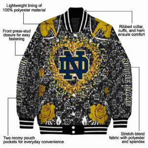 customized notre dame fighting irish heart explosion navy jacket new arrival