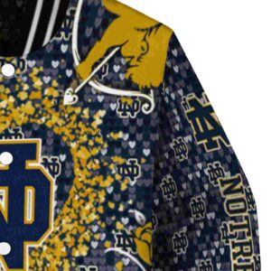 customized notre dame fighting irish heart explosion navy jacket premium grade