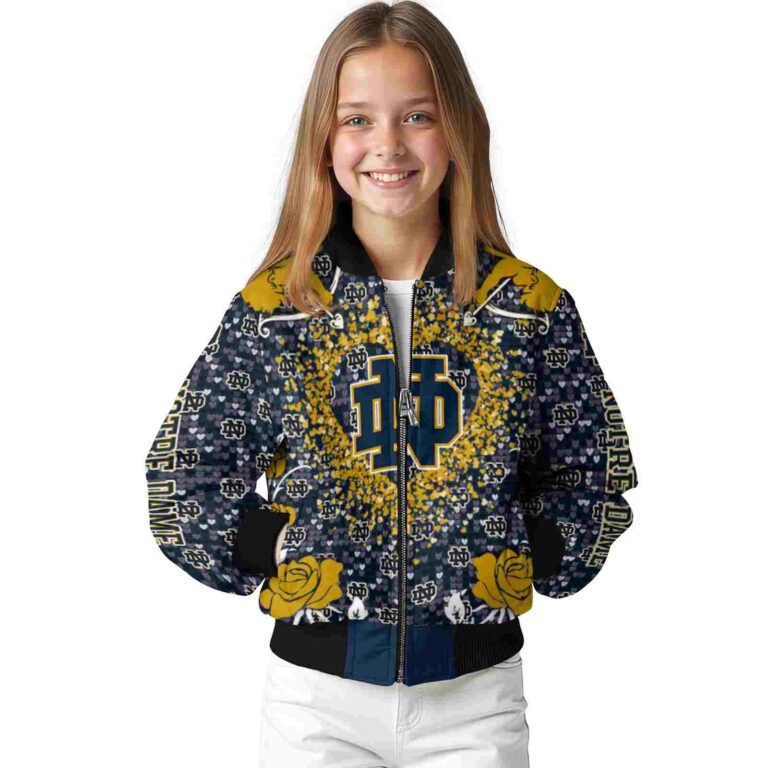customized notre dame fighting irish heart explosion navy jacket top rated
