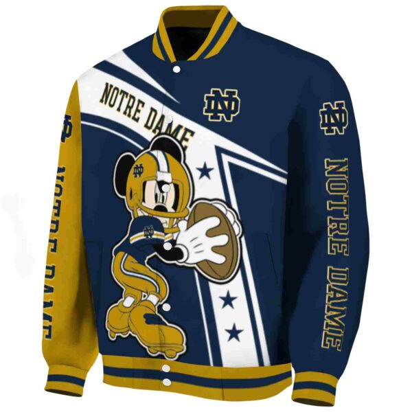 customized notre dame fighting irish mickey football navy white jacket best selling