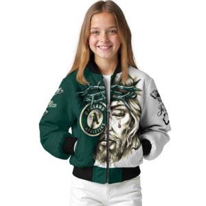 customized oakland athletics jesus tears green white jacket top rated