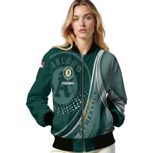 customized oakland athletics wave patterns green jacket latest model