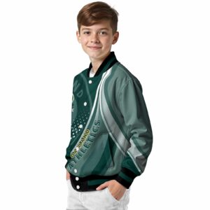 customized oakland athletics wave patterns green jacket trendy