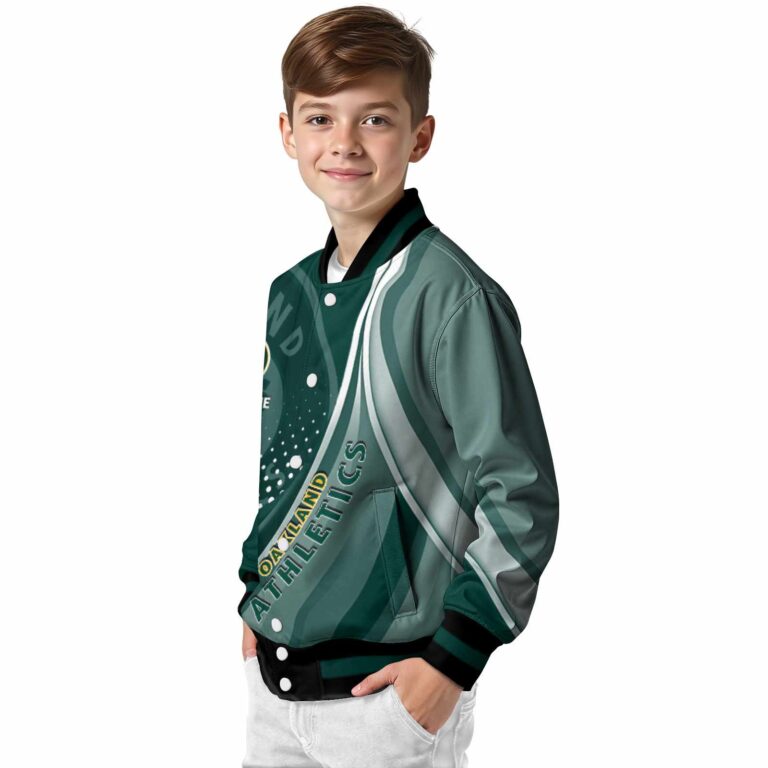 customized oakland athletics wave patterns green jacket trendy