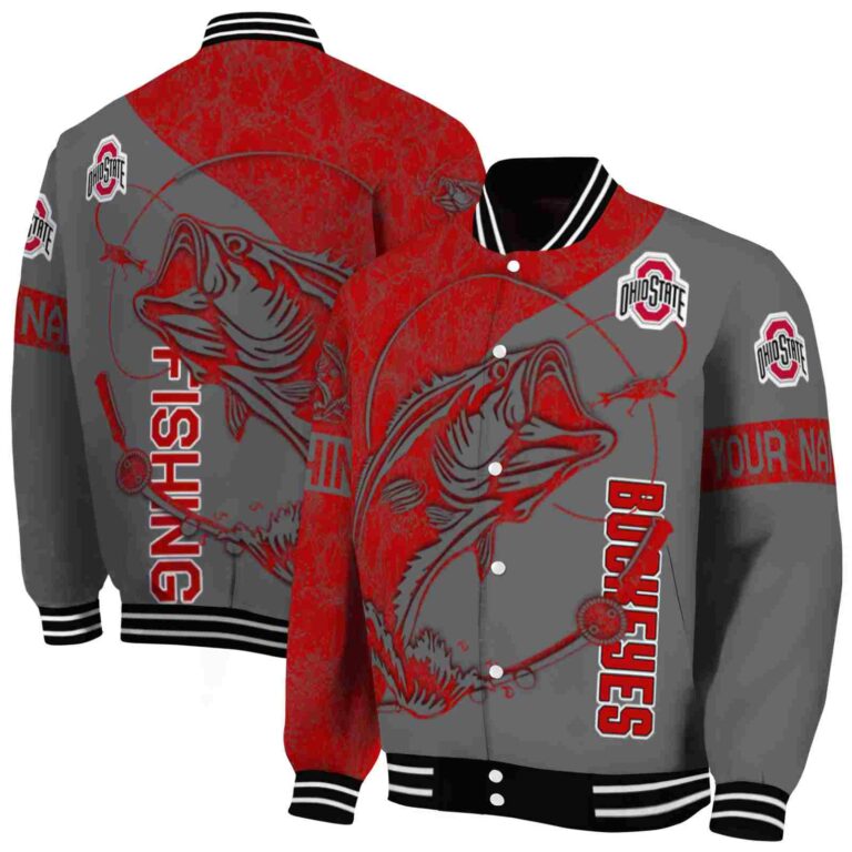 customized ohio state buckeyes fishing rod gray jacket fashion forward