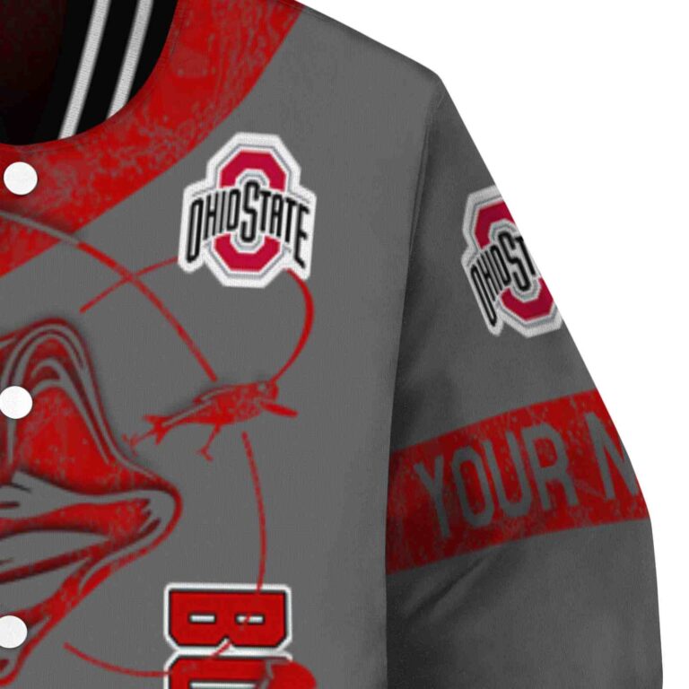 customized ohio state buckeyes fishing rod gray jacket premium grade