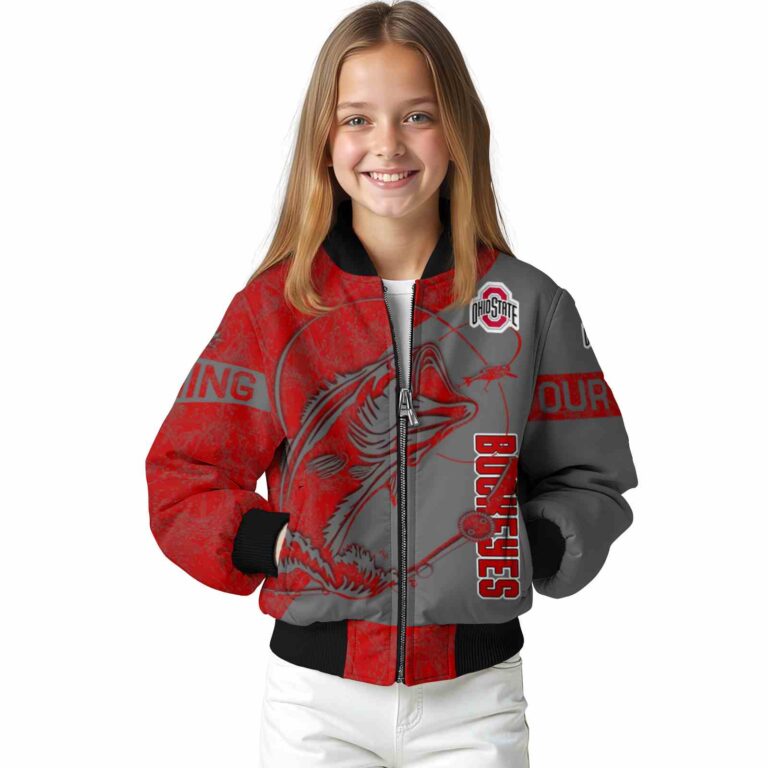customized ohio state buckeyes fishing rod gray jacket top rated