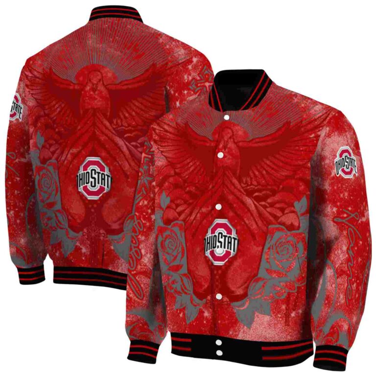 customized ohio state buckeyes praying hands scarlet jacket fashion forward