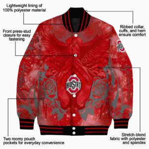 customized ohio state buckeyes praying hands scarlet jacket new arrival