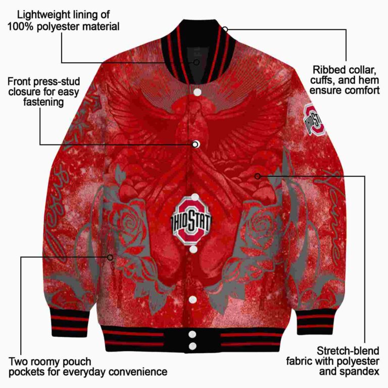 customized ohio state buckeyes praying hands scarlet jacket new arrival
