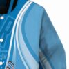 customized oklahoma city thunder wave patterns blue jacket premium grade