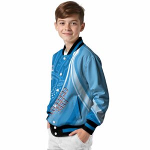 customized oklahoma city thunder wave patterns blue jacket trendy