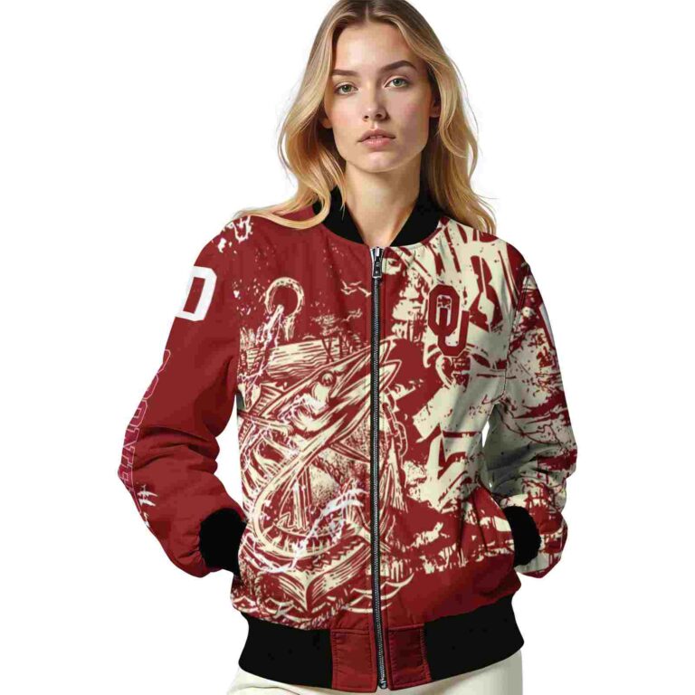 customized oklahoma sooners fishing art crimson jacket latest model