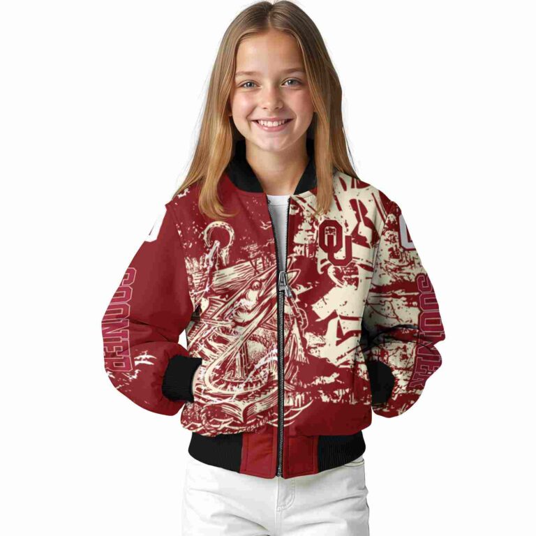 customized oklahoma sooners fishing art crimson jacket top rated