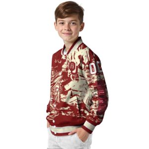 customized oklahoma sooners fishing art crimson jacket trendy