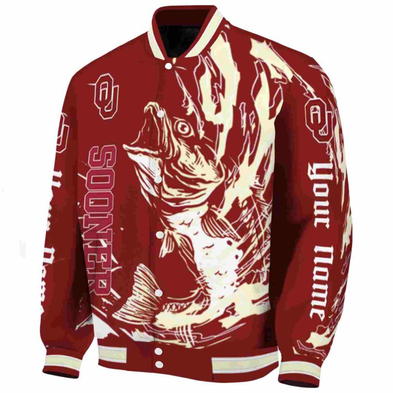 customized oklahoma sooners fishing passion crimson white jacket best selling