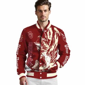 customized oklahoma sooners fishing passion crimson white jacket high quality