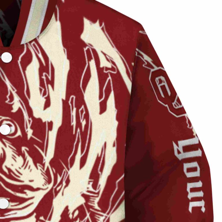 customized oklahoma sooners fishing passion crimson white jacket premium grade