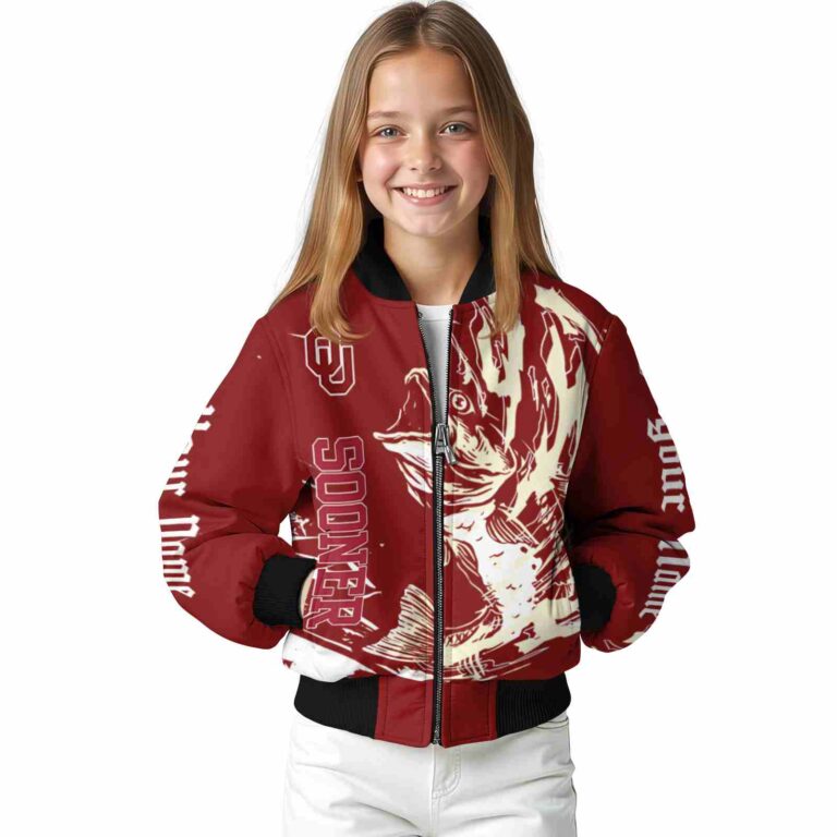 customized oklahoma sooners fishing passion crimson white jacket top rated