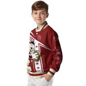 customized oklahoma sooners mickey football crimson white jacket trendy