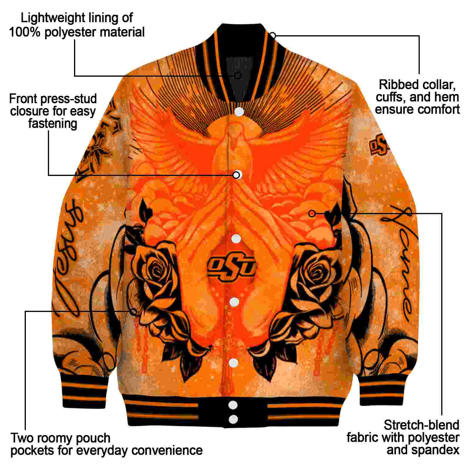 customized oklahoma state cowboys praying hands orange jacket new arrival customized oklahoma state cowboys praying hands orange jacket new arrival