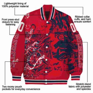 customized ole miss rebels fishing art red jacket new arrival