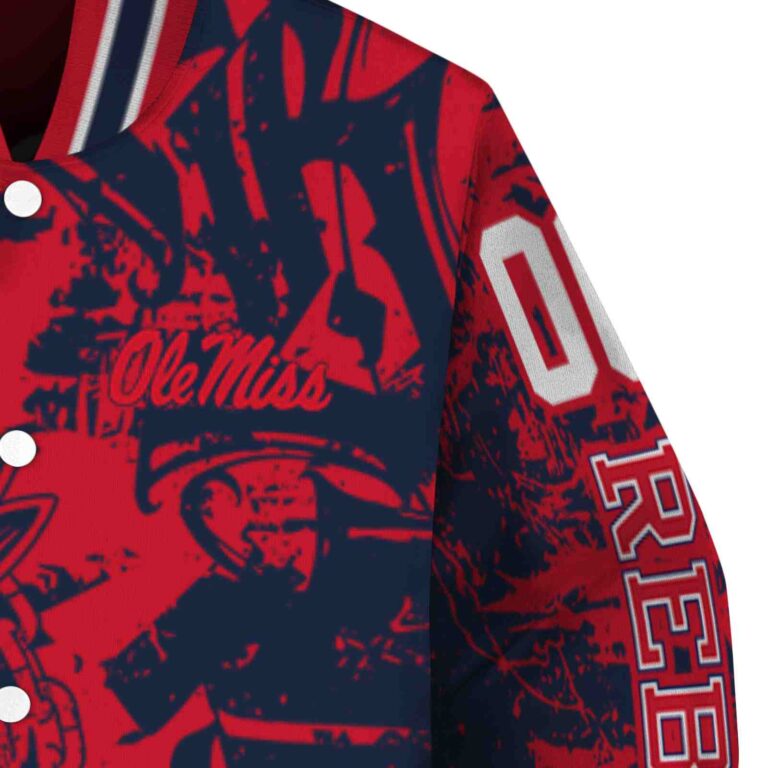 customized ole miss rebels fishing art red jacket premium grade